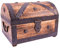 LL Truhe Piratenlook - Schatzkiste - Massivholzbox ca. 28 x 20 x 19cm dunkel