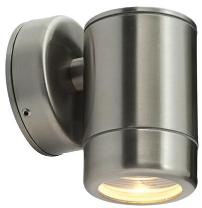 Saxby Odyssey 35W Single Brushed Stainless Steel IP65 Outdoor Garden Wall Spot Light