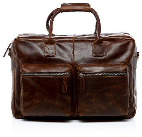 SID & VAIN große Laptoptasche echt Leder - 15.4 Zoll Laptop Business-Tasche BRIGHTON XL - Umhängetasche Aktentasche Herrentasche mit Schultergurt - Ledertasche Herren braun handgefertigt