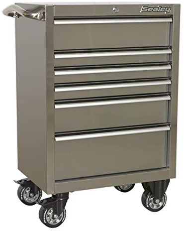 Sealey PTB67506SS Stainless Steel Heavy-Duty 6 Drawer Rollcab, 675mm