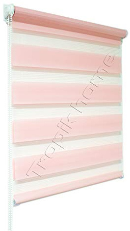 Pink Day and Night Zebra/Vision Window Roller Blind, Choice of 16 Width Sizes 83.5cm wide x 150cm drop