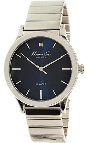 Kenneth Cole Herren-Armbanduhr Armband Edelstahl + Gehäuse Quarz Zifferblatt Blau Analog 10025945