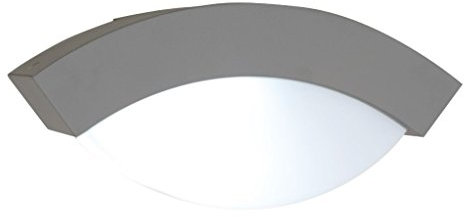 LUTEC Moderne Aussenwandleuchte Geometry, Aluminiumspritzguss, 1 x E27, IP44, silber 2146 SI