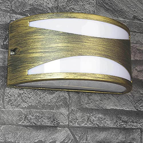 Licht-Erlebnisse Halbrunde Außenwandlampe YORK wetterbeständig mit IP54 Außenleuchte Wand E27