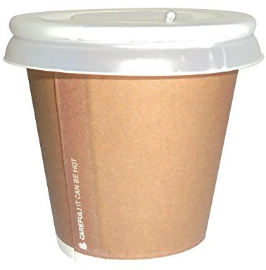 SDG PZ 100 Bicchieri di Carta CL 8 + Coperchio Trasparente per ASPORTO Caffe' Coffee Cup