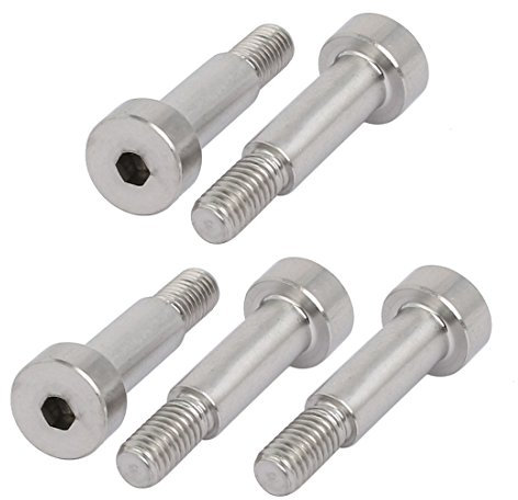 sourcing map 5Stk. 304 Edelstahl Schulter Bolzen 6mm Schulter Dmr. 16mm Länge M5 Gewinde de