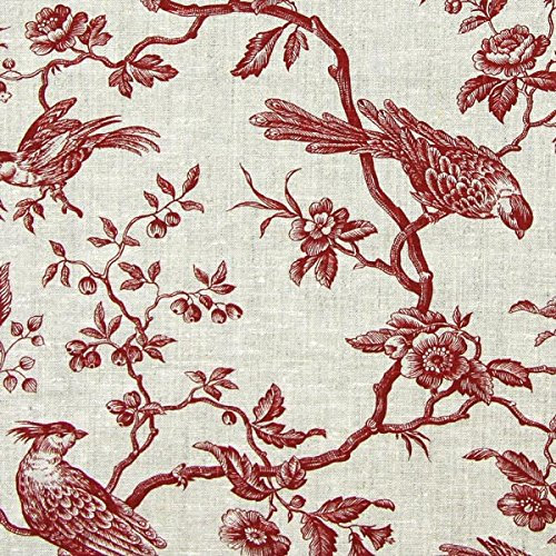 Fabulous Fabrics Reinleinen karminrot, Blume, 150 cm breit - Leinen zum Nähen von Kissen, Tischdecken und Taschen - Meterware erhältlich ab 0,5 m
