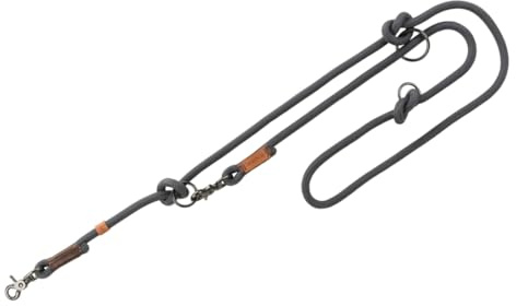 TRIXIE Hundeleine BE NORDIC V-Leine L–XL, 2,00 m ø 13 mm in dunkelgrau/braun - verstellbare Hundeleine mit nordischem Charme - für große bis sehr große Hunde - 17231