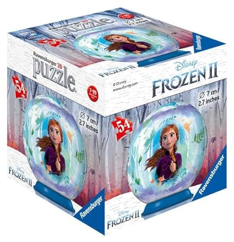 Ravensburger 3D Puzzle 11182 - Puzzle-Ball Disney Frozen 2 - Kleiner Puzzle-Ball mit Motiven der beliebten Charaktere um Anna und ELSA - für Fans ab 6 Jahren: Erlebe Puzzeln in der 3. Dimension!