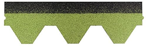 Isolbau Dachschindeln Hexagonal Dreieck - Dachpappe als Bedachung für Gartehaus, Vogelhaus, Hundehütte - Grün, 6 m² (2 Pakete)