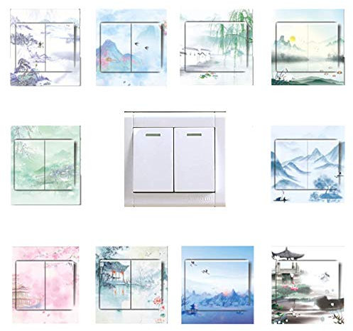20 Pcs Style Chinois Stickers Interrupteur, Interrupteurs Autocollant, Sticker Commutateur Résistant à l'eau, PVC Switch Socket Décorations Stickers pour Interrupteur pour Chambre d'enfant