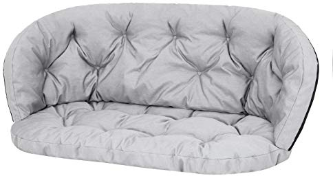 PillowPrim Kissen für Rattan Garnitur, Bankauflagen Set Freizeit Kissen Polster Sonnenbänke, Sofakissen 100x50x38 cm Asche