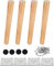 Drenky Lot de 4 Pied De Meuble Bois Pied de lit 25 cm Pied Table Basse Incliné Pied Meuble Cuisine Finition Noyer avec Accessoires d'installation pour Fauteuil, Table De Nuit, Armoire, Tiroir etc