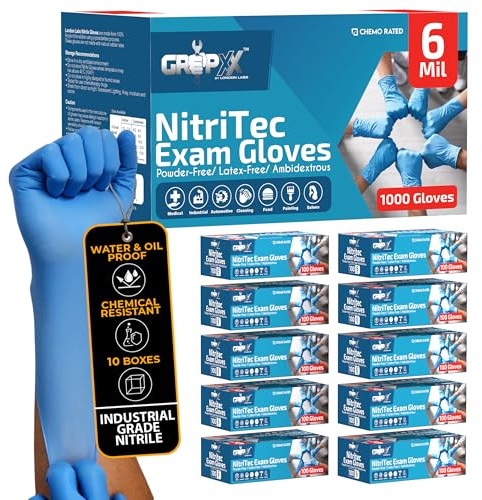 London Labs Nitritec Gloves Disposable Latex Free - 1000 Count (Large)