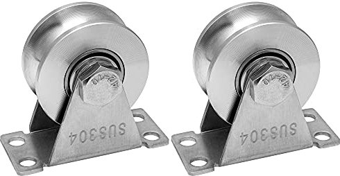 SHINICO Seilrolle Rad Edelstahl Duplex Lager Seilrolle für Seilzug System Gym Equipment Schiebetor 2 Pack