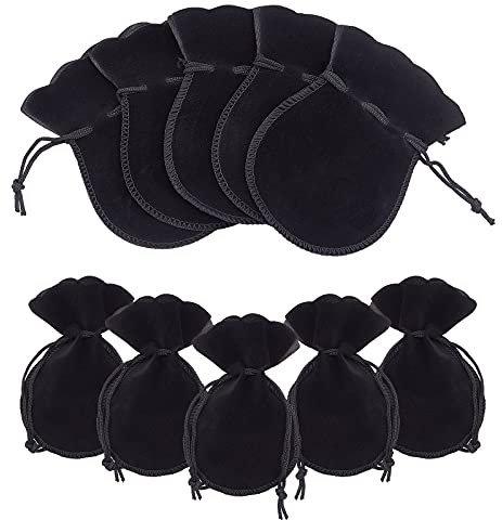 nbeads 30 Stück 12x9cm Samt Kordelzugbeutel, Schwarzer Kürbis Geschenkbeutel Süßigkeitenbeutel Schmuck Aufbewahrungsbeutel Für Party Hochzeitsgeschenke