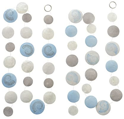 2 x Girlande Blake Capiz blau grau Länge 180 cm Muschel Sand Meehr maritim
