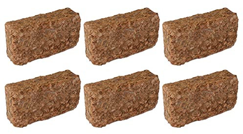 6X Novatool Blumenerde | Humuserde | Anzuchterde ohne Dünger | 30 Liter | Kokosfaser Erde Orchidee Cocos Humus 650g 20x5,5x10cm Torferde grob Garten Kokosnuss Erde Substrat Zimmerpflanzen Kokoserde