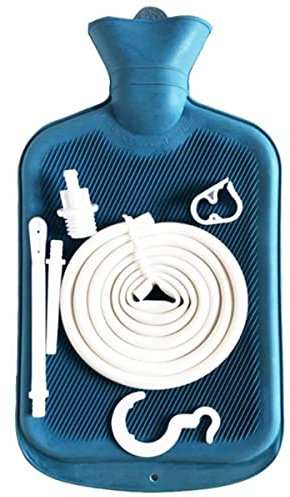 Jetcloud UK 6Pcs Enema Bag Kit Rubber Enema Cleaner Includes 2L Hot Water Bottle 4.9ft Hose Controlled Water Flow Valve 2 Syringe Pipe Hook Water Coffee Enema Kit for Colon Detox Cleanse Enemas