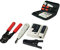 Redstar24 Netzwerk-Werkzeugset 4-in-1 – LSA Auflegewerkzeug, RJ45 Crimpzange, LAN Netzwerktester & Abisolierer | Kabeltester für RJ45, RJ11, CAT7, CAT6a & CAT6 Telefon- & Netzwerkkabelinstallation