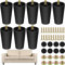 Plastic Furniture Legs with M8 T-nuts Screws Tapered Sofa Couch and Chair Legs Replacement Furniture Legs for DIY Projects Sofas Coffee Tables Dressers Beds (8, 4inch)