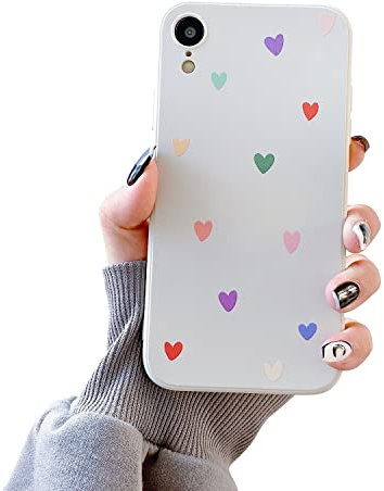 ZTUOK Kompatibel mit iPhone XR Hülle für Frauen und Mädchen, niedliches buntes Herzmuster, dünn, weich, TPU, stoßfest, Silikon, Schutzhülle für iPhone XR, Bunte Herzen