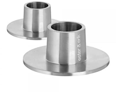 ester & erik Candleholders medium, Silver, Matt, 2 Stück [Set]