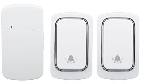 Self-powered doorbell set, IP68 waterproof pager Plug in Sun Proof 2 wireless doorbell transmitter without battery for home villa AC 100V ‑ 230V UK Plug