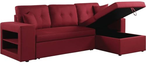 Habitat et Jardin Ecksofa reversibel mit Schlaffunktion Axel - 3-Sitzer - Rot