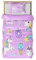 ZTYROLJ 155x220 Bettwäsche Sets für Kinder Mädchen,Mikrofaser Weiche Bedruckte Bettwäsche Lila Einhorn Cartoon Bettbezug mit Reißverschluss+80x80 Kissenbezüge