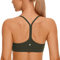 CRZ YOGA Damen Butterluxe Racerback Sport BH Gepolstert Ohne Bügel Y-Rücken Yoga Bra Sommer Atmungsaktiv Spaghetti Top Olivgrün L