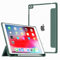 VAGHVEO Funda para iPad 9,7 Pulgadas 2018/2017 (6ª y 5ª Generación) con Soporte para Lápices, iPad Air 1 /Air 2 Case Cover de Delgada Flexible Protectora Carcasa Trasera Transparente, Verde Oscuro