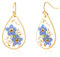 Vergissmeinnicht und Queen Anne's Lace Gepresste Wildblume Ohrgehänge | Gepresste Blume Träne Ohrringe Trockenblumen | Drop Dangle Ohrringe für Damen | Handgemachte Ohrringe | Geschenk für Frau