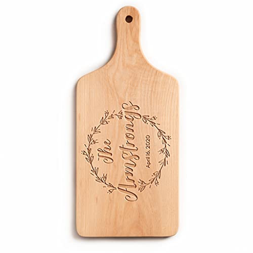 Personalisiertes Wurstbrett mit Buchenholz – Kreiskranz graviert (L)