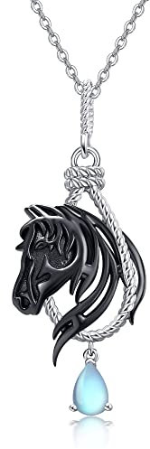 VENACOLY Pferd Kette für Damen 925 Sterling Silber Pferd Anhänger Halskette Pferd Muttertag Schmuck Geschenk für Damen