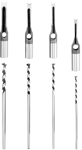 QWORK® Juego de broca cuadrada para madera, 4 piezas, 1/4, 5/16, 3/8, 1/2