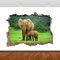 Wandaufkleber Elefant Baby Dschungel Tiere Zoo 3D Zertrümmert Wandaufkleber Poster Vinyl Wandbild 70x110cm