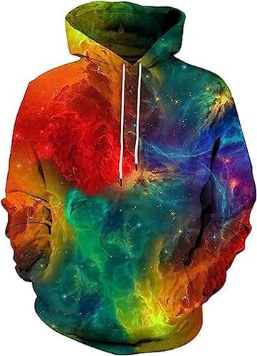 GOOSMI Hoodies Herren 3D Kreative Druck Kapuzenpullover Herren Slim Fit Langarm Sweatshirt Herren Herbst Winter Basic Pulli Halloween Cosplay Streetwear Herren TD-05 L