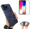 OSEVIO Frameless Matte Ultra Thin Magnetic Phone Case, Metallic Paint Frameless Magnetic Phone Case, Matte Pc Ultra Thin Borderless Case with Lens Protector (For lphone 15 Pro Max,Dark Blue)