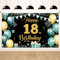 Koliphy 18. Geburtstagsdeko, 18. Happy Birthday Banner für Jungen Mädchen, Grün Gold Stoff 18 Geburtstagsbanner Hintergrund Party Dekoration Drinnen und Draußen