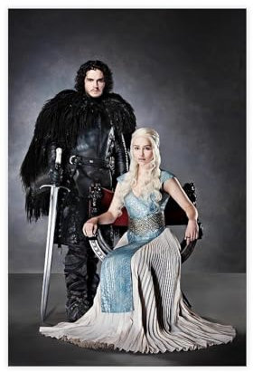 THEGIS Game of Thrones Emilia Clarke Leinwand-Poster, Wandkunst, Dekor, Bild, Gemälde für Wohnzimmer, Schlafzimmer, Dekoration, ungerahmt, 30 x 45 cm