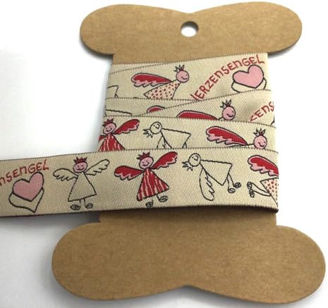 Webband HERZENSENGEL, beige | Breite 20 mm | ab 1 m | Meterware