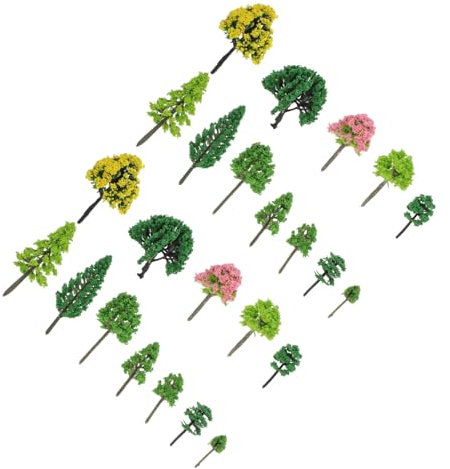 TOPBATHY 55pcs Landscape Model Tree Bottle Brush Trees Diorama Tree Models Forest Scenery Cake Decor Mini Artificial Plants Mini Architecture Tree Diy Plastic Miniature Material Package