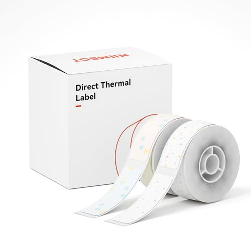Label Maker Tape for D11/D110/D101 Printer, 2 Rolls Waterproof Adhesive Labeling Refill Paper for Niimbot D11 Serises Printer, 14×50mm(Heart Dot)