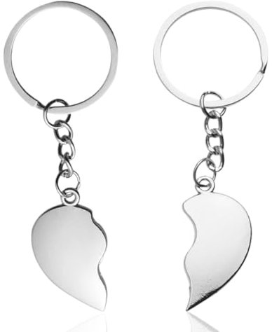 WKRTDY 2x Porte-clés Cœur, Cadeau Saint-Valentin idéal pour Elle et Lui, Parfait pour Crémaillère, Anniversaire et Noël, Amoureux ou Couple - Message « Je t'aime », Accessoire romantique et symbolique