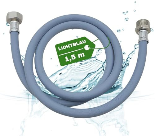 LICHTBLAU Verlängerung Zulaufschlauch I 1,5m I mit METALLGEWINDE Geschirrspüler Waschmaschine Anschluss I 3/4 Zoll I Wasserzulaufschlauch universell verwendbar Hersteller unabhängig