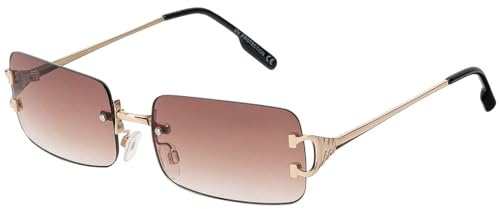 BEZLIT Elegante Damen Sonnenbrille rechteckig – randlos, UV400, goldfarbenes Gestell, viele Trendfarben
