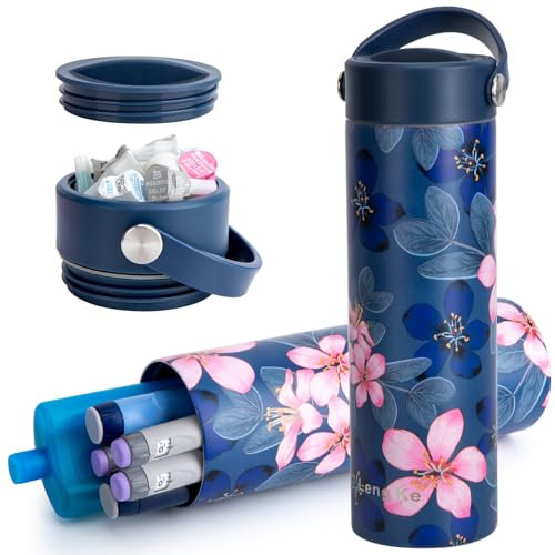SUNMON Insulinpen Kühltasche, 24 Std.Kühlung Medikamenten TSA-zugelassenes Diabetes-Reiseetui, medizinische Kühlflasche, tragbare Insulinstift-Reisetasche für Diabetikerbedarf (Magnolienweiß)