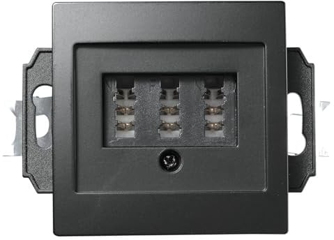 McPower TAE-NFN-Anschlussdose | FLAIR | UP, anthrazit, 3x 6-polig, für NTBA, DSL-Splitter, Anrufbeantworter, Modem und Gebührenanzeiger, Telefon, matt Schwarz