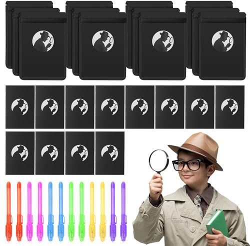 OSDUE Kits de détective espionnage pour Enfants, 36pcs Set d'explorateur avec Stylo Secret Carnet de Notes pour Anniversaire d'enfant Jeu de Rôle Cadeaux d'anniversaire pour Enfants